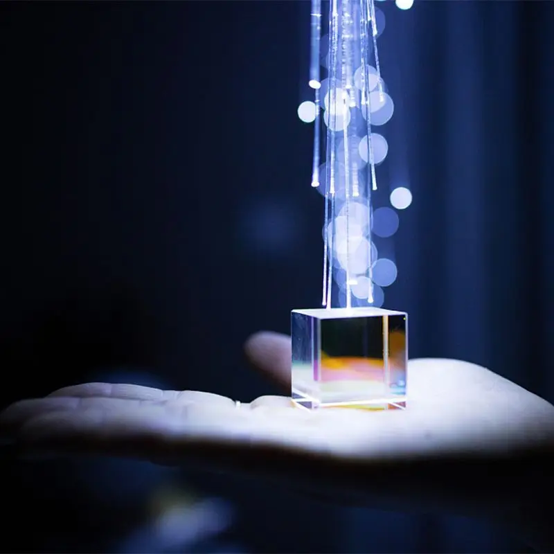 Light Glass Cube Decoration Toy Prism Cube of Rainbow Craft Prism Decompression Figure Photographic Sunshine Beam Mini Crystal