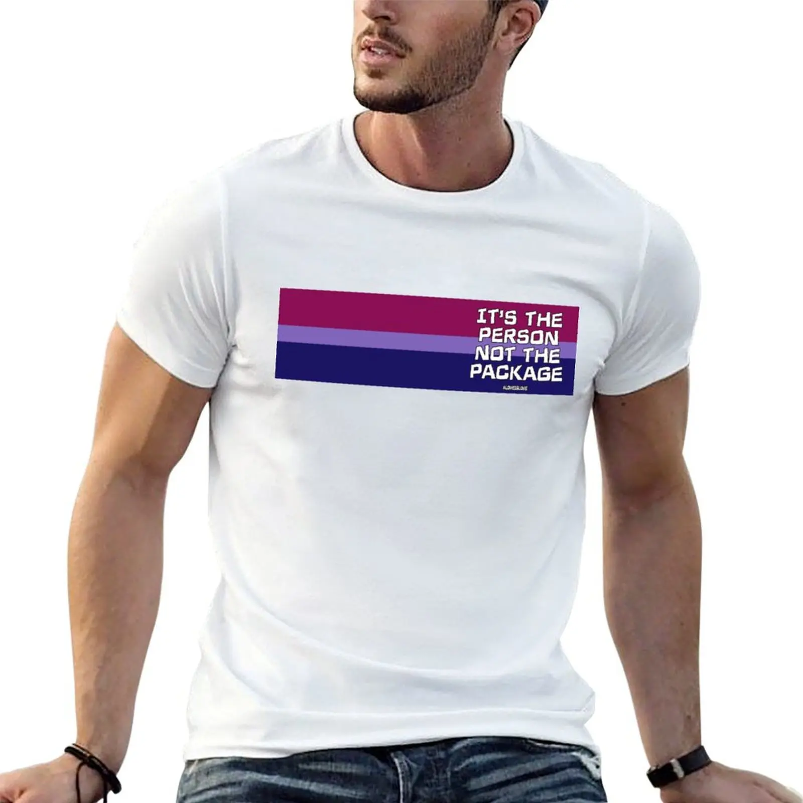

It's the Person Not the Package (bisexual) T-Shirt men t shirt cotton 100% T-Shirt