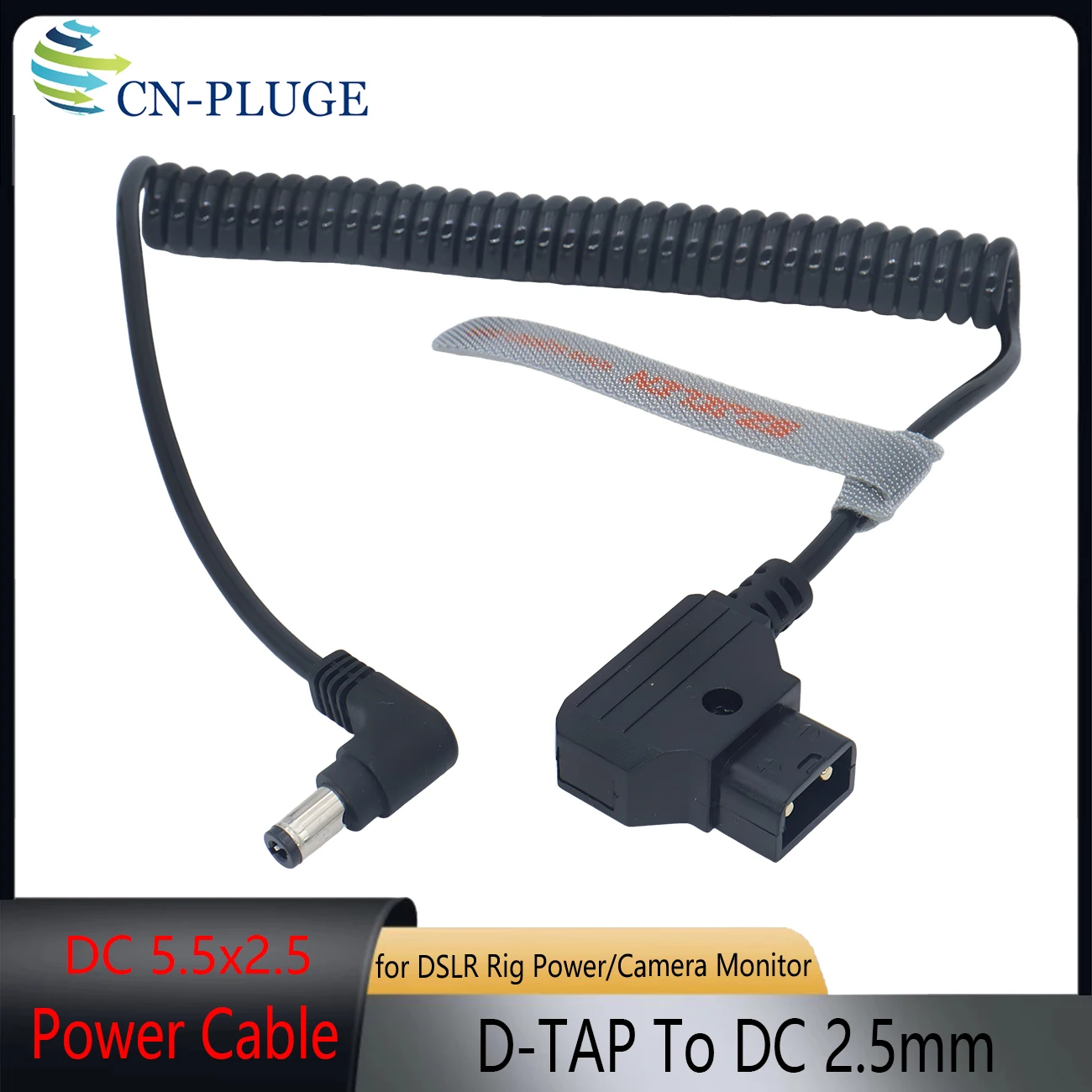 D-Tap Male to  DC 5.5x2.5mm Power Cable for DSLR Rig Power V-Mount Anton，12V DC Camera Monitor Power Cord