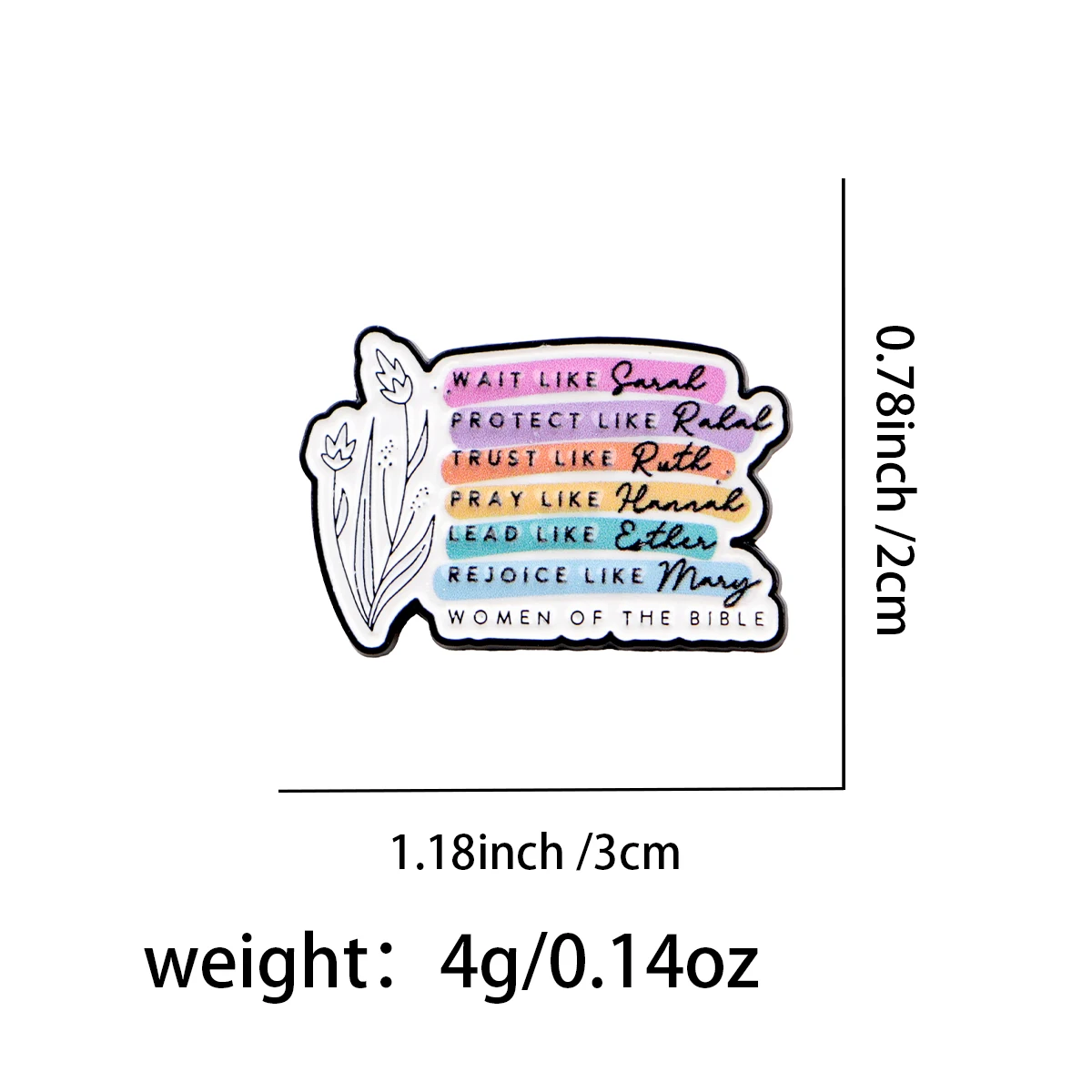 Christian Quotes Enamel Pin Flowers Brooch Pines Lapel Pins Badge on Backpack Clothing Accessories Fashion Jewelry Friends Gifts