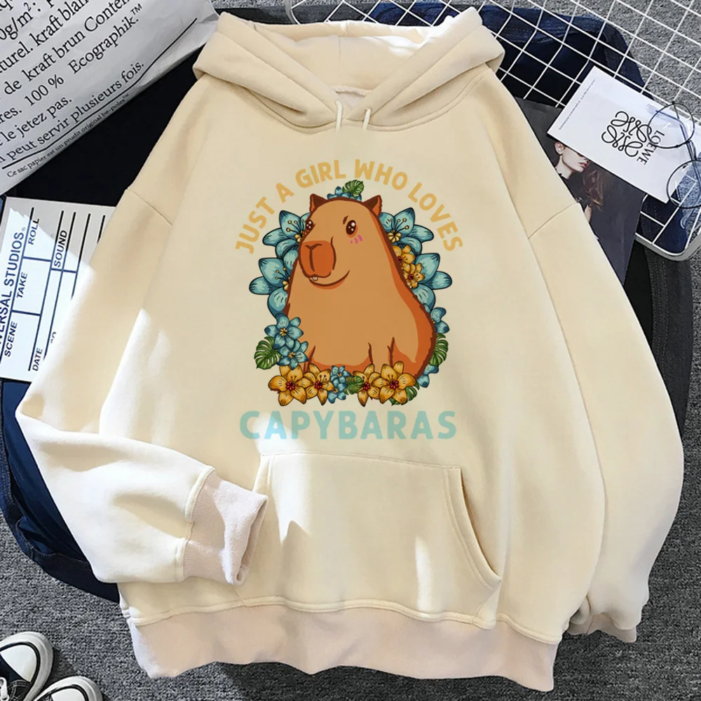 Capybara hoodies women vintage harajuku sweat y2k 90s clothes women harajuku Hood