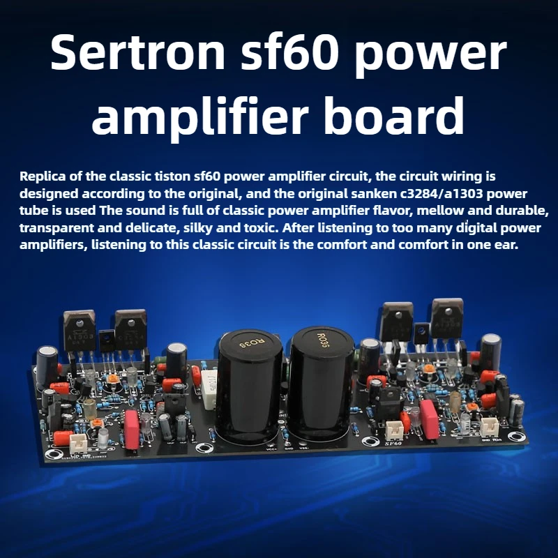 

Sutton SF60 replica enthusiast-grade high-power power amplifier board, two-channel Class A and B, super LM3886 TDA7293
