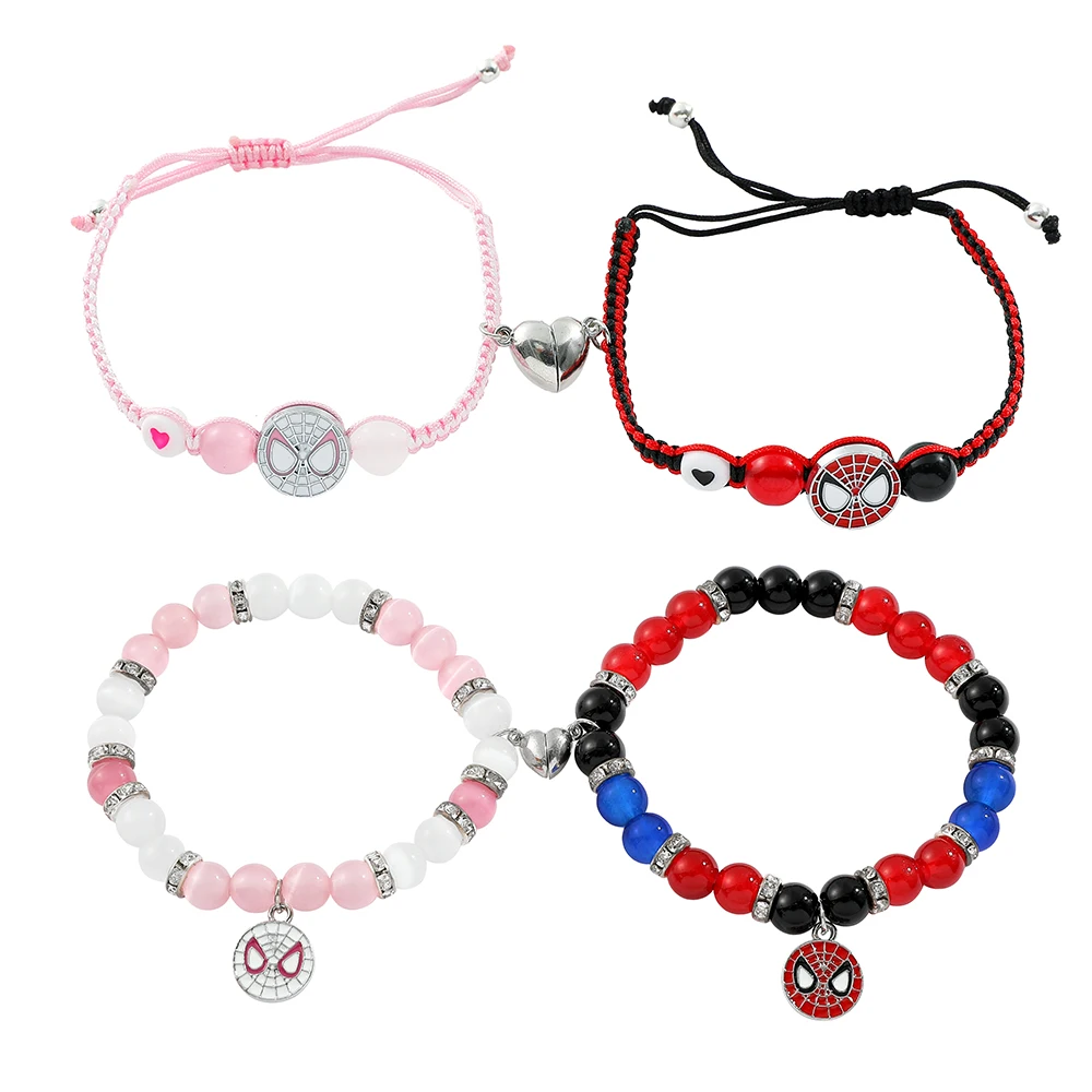 

Spiderman Friendship Bracelets, Best Friend Bff, Halloween, Christmas, Matching Rope, Beads Chain, Couples Bracelets, New, 2025