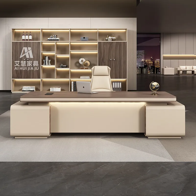 Storage Design Office Desk Modern Wooden Computer Decoration Conference Office Desk Nordic Aesthetic Scrivania Home Furniture