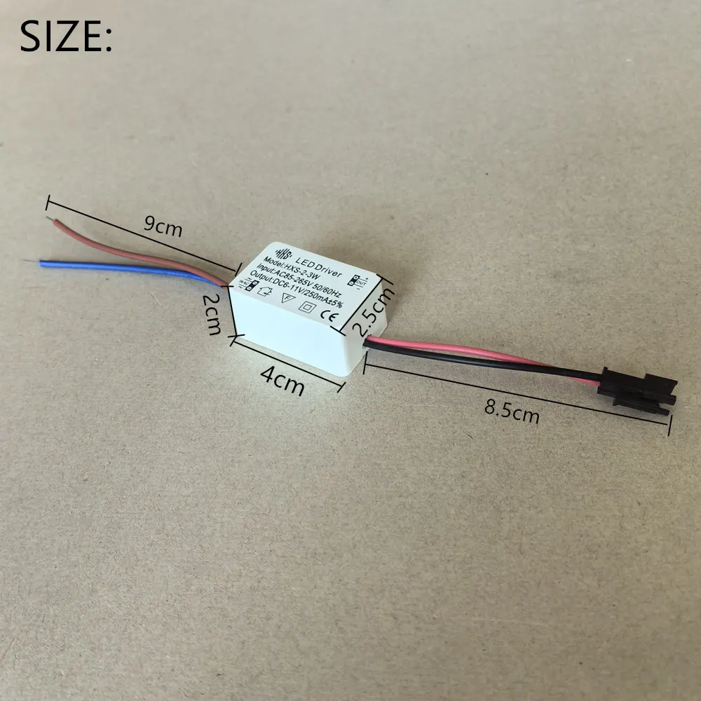 LED Driver,2W-3W,Input AC 85V-265V 50/60Hz,Output DC 6V-11V/250mA