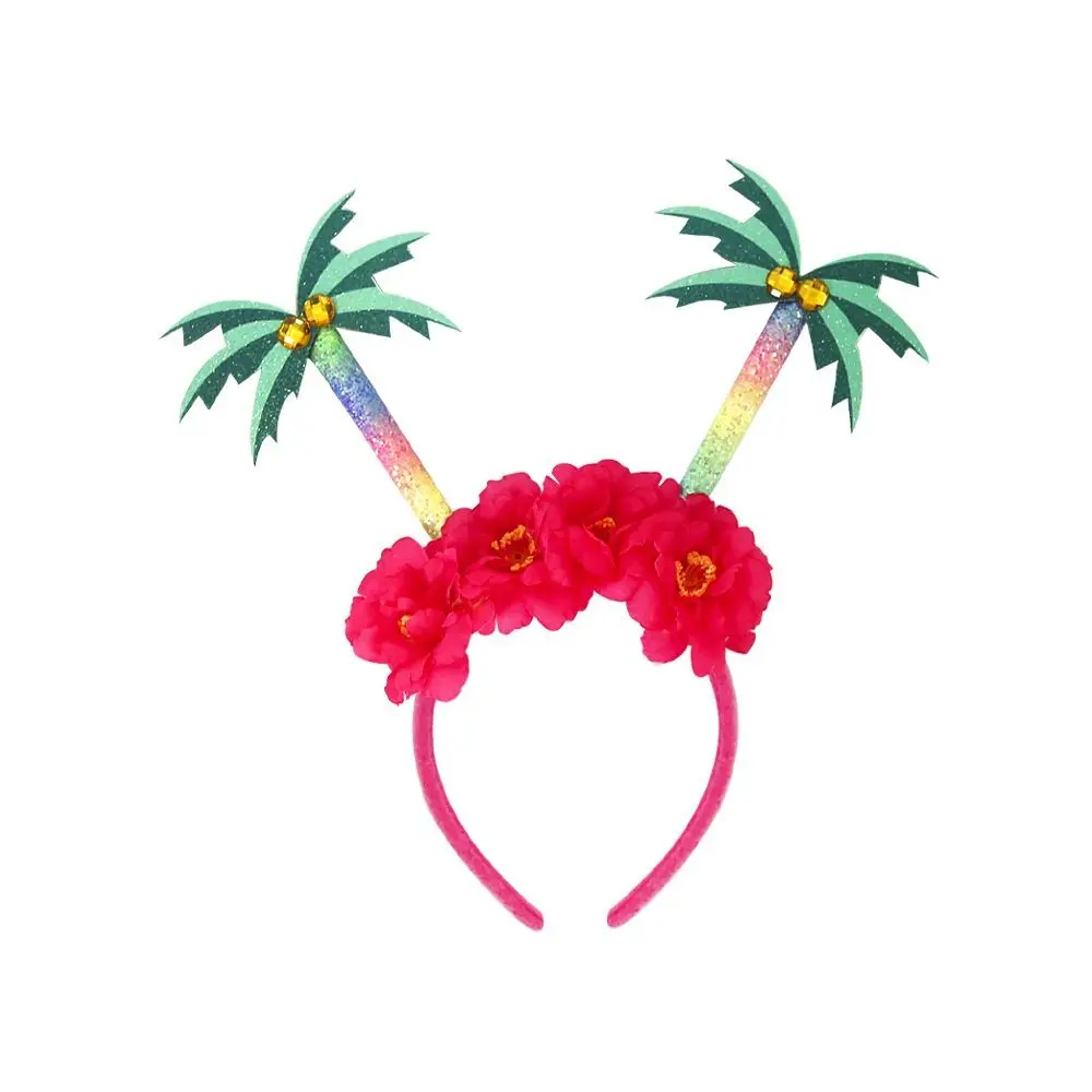 

Happy Pineapple Hawaiian Party Headband Flamingo Hairband Party Props Hairband Coconut Tree Headwear Funny Headwear Children