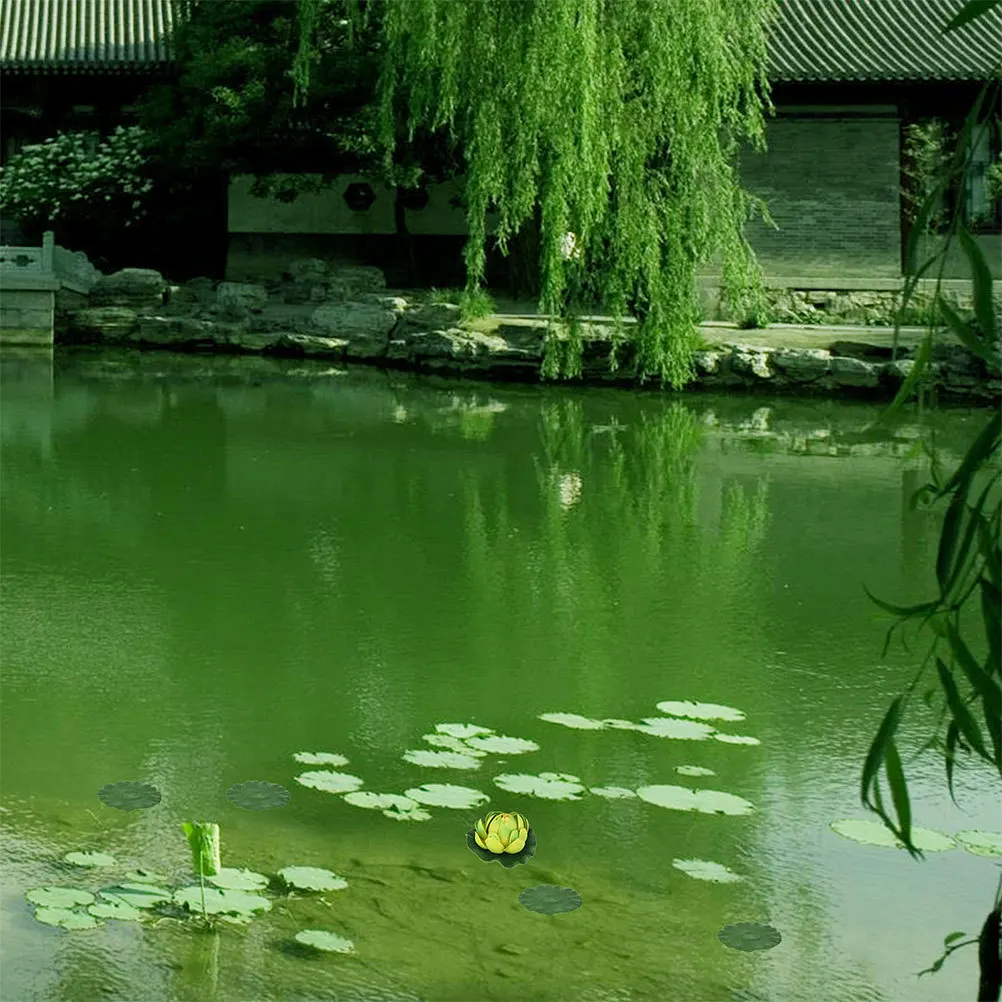 

12pcs Realistic Artificial Lily Pads Leaves For Aquarium Pond Pool Turtle Tank Decor Floating Water Plants Greenery