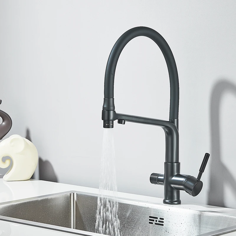 Mount Tap Drinking Water Flexible Sprayer Crane Filter Kitchen Faucet Stream/Shower Mode Water Outlet 360 Rotate Deck