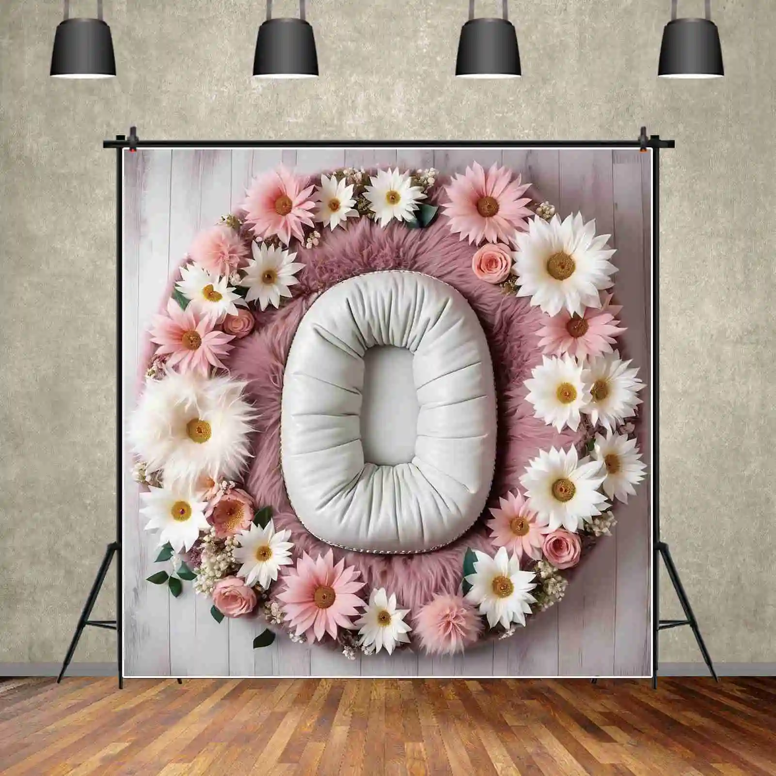 MOON.QG Newborn Baby Photo Props Tools Backdrop Flower Blanket Portrait Photography Background Photographic Studio Photozone