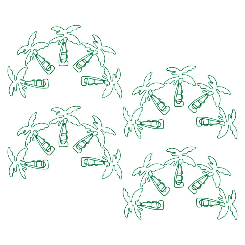 

20 Pcs Coconut Paper Clip File Clips for Office Wedding Cute Tree Shape Funny Paperclips Decorative Metal Supplies Binder