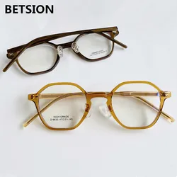 Retro Polygon Acetate Eyeglasses Frames Fashion Lighted Men Women Unisex Rx able Fashion Full Rim Spectacles Eyewear Vintage
