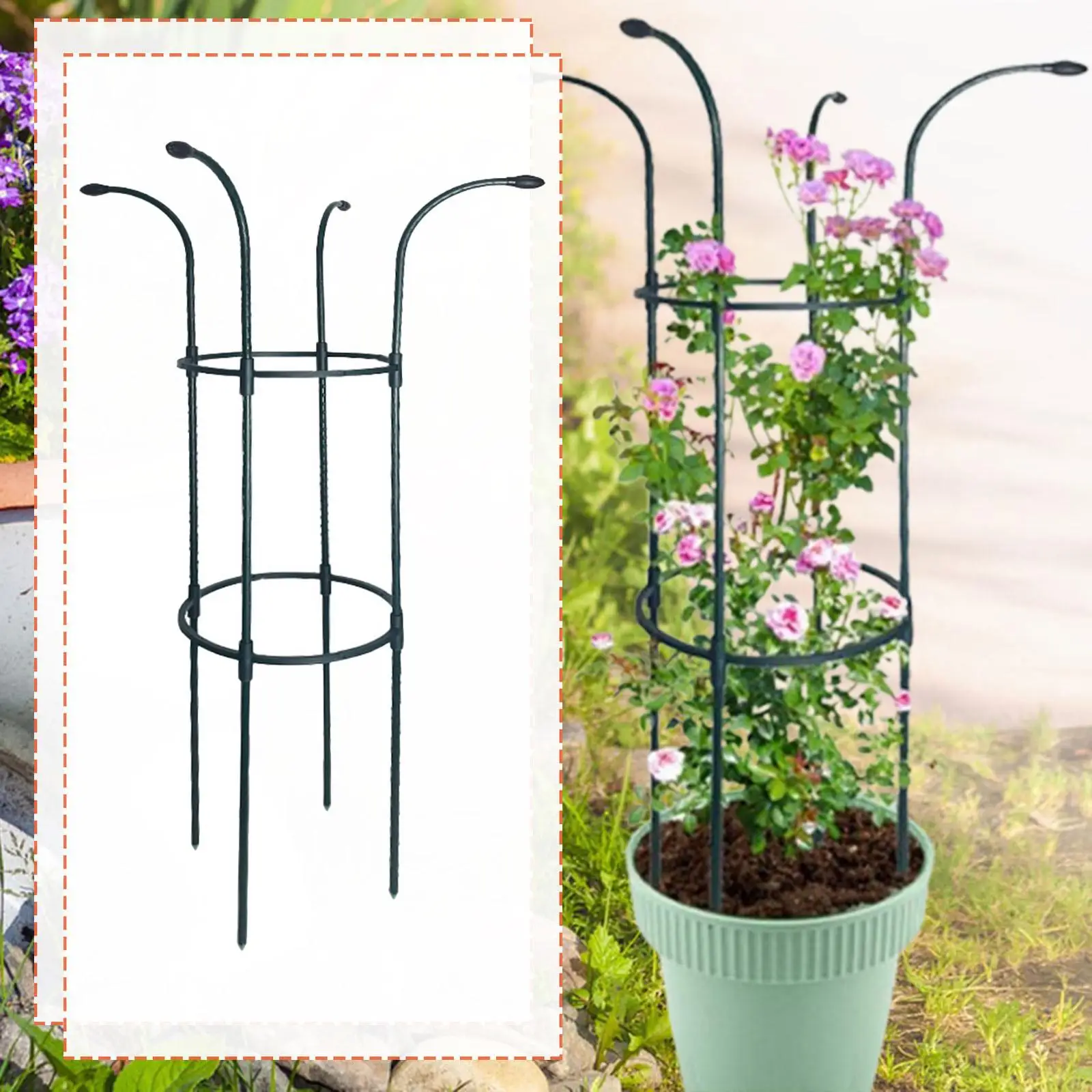 Plants Trellis Heavy Duty Metal Vertical Support Rust Resistant Garden Plant Support for Indoor Plants