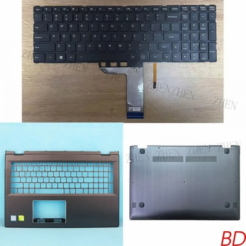 

Y для Lenovo Edge2-1580 Edge2-15 подставка для рук с подсветкой, нижняя крышка корпуса клавиатуры