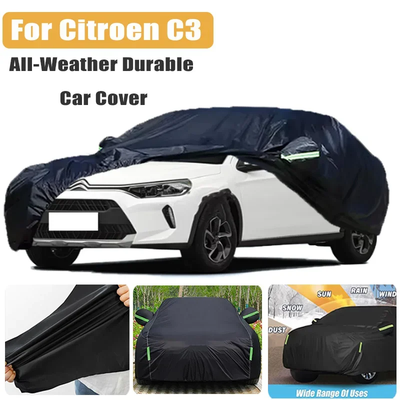

All-Season Car Cover for Citroen C3 - Outdoor Full Protection, Waterproof Dustproof Heat-Resistant Car Accessories