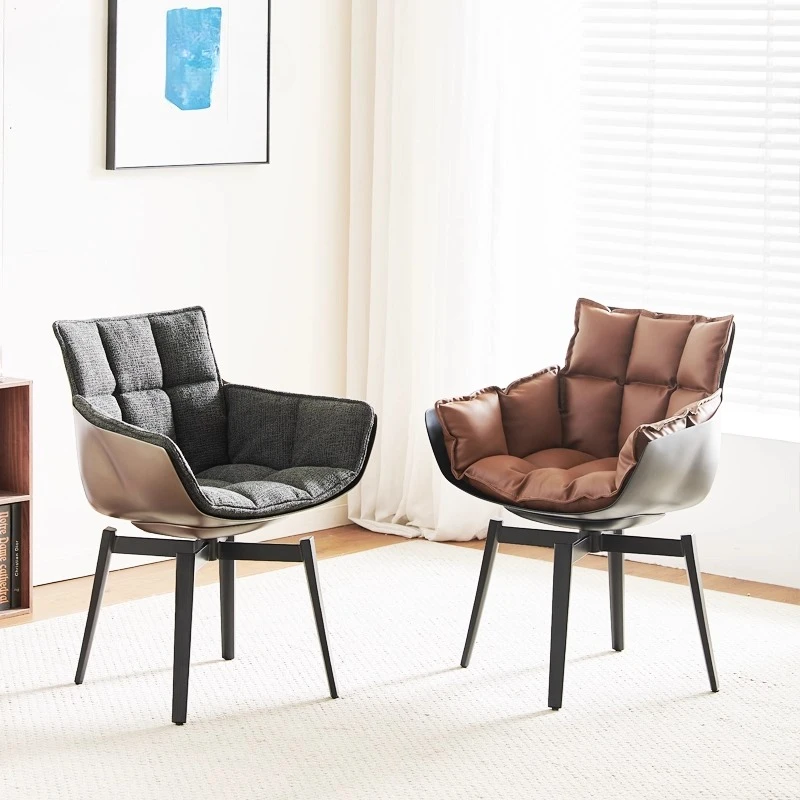 

*a for Creative Dining Chair - Muscle Chair, Minimalist Nordic Leisure Designer Swivel Fiberglass Rice Husk Negotiation Chair*