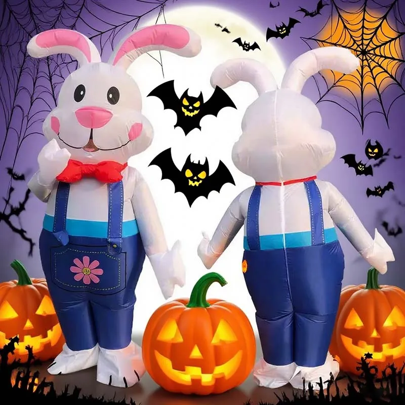 

Взрослый милый кролик надувной костюм акулы косплей забавный комплект Хэллоуин необычный костюм талисмана Пасхальный кролик надувной комплект