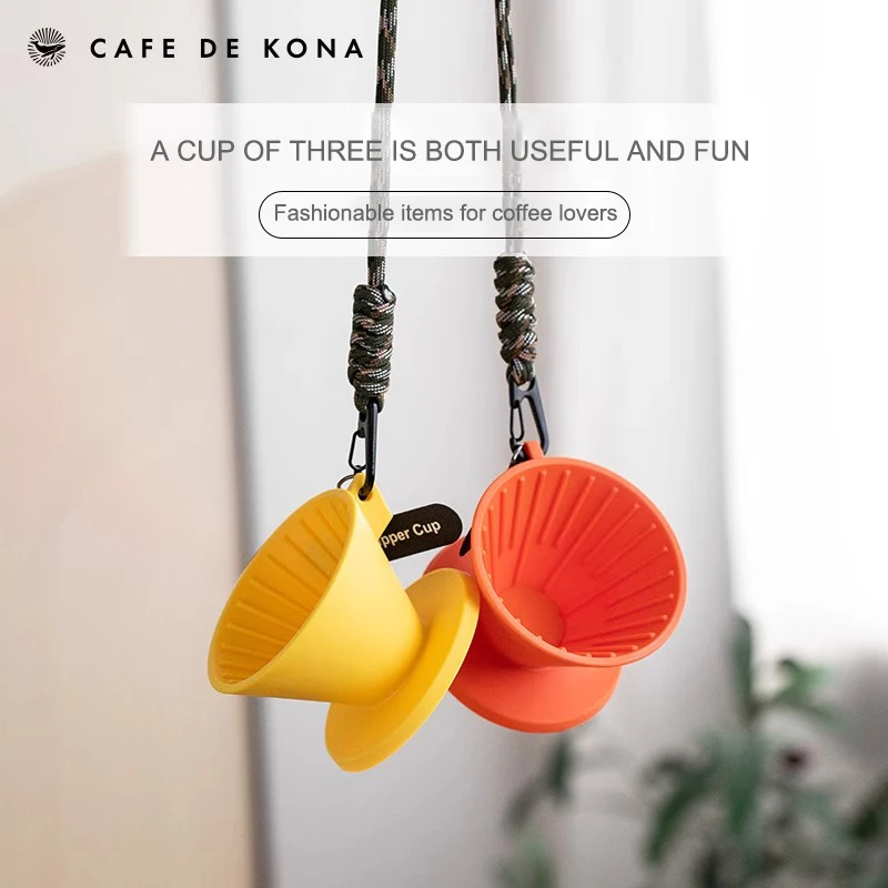 CAFEDE KONA MINI Three In One Coffee Tasting Cup Fashionable Portable Coffee Filter Cup 90ML Exquisite Outdoor Accompanying Cup