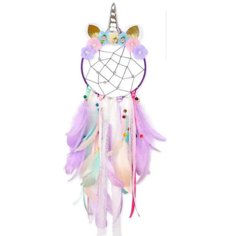 Unicorn Dream Catcher Boho Girls Kawaii Room Decor Christmas Wall Pink Dreamcatcher Home Decoration Bedroom Nursery Baby Gift