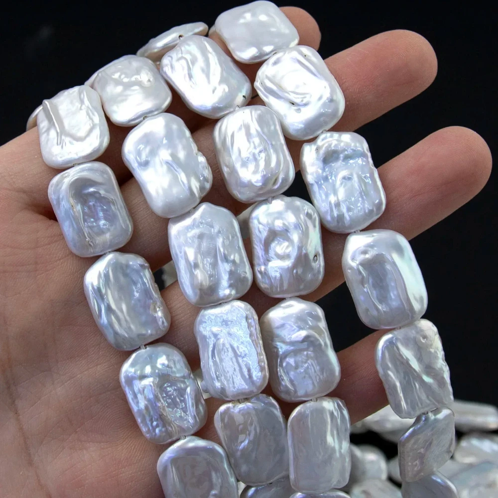 

13x18mm 3PCS/1Strand Natural Freshwater Pearl Rectangular Shape Beads Jewelry Making DIY Necklace Earrings Bracelets Accessories