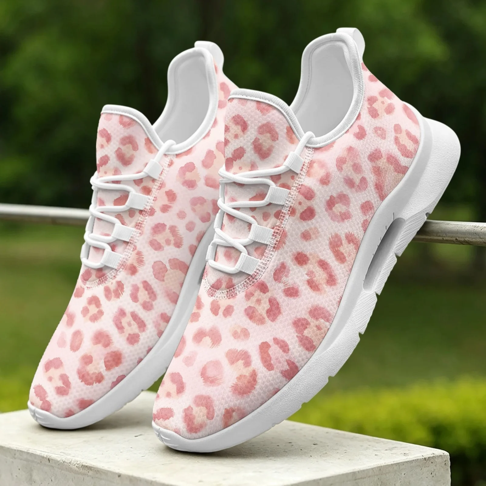 XIXIRIMIDO Women's Lace-up Casual Shoe Nurse Shoes Women's Sandals Men's Sneakers and Casual Shoes Tenis Feminino Leopard Print