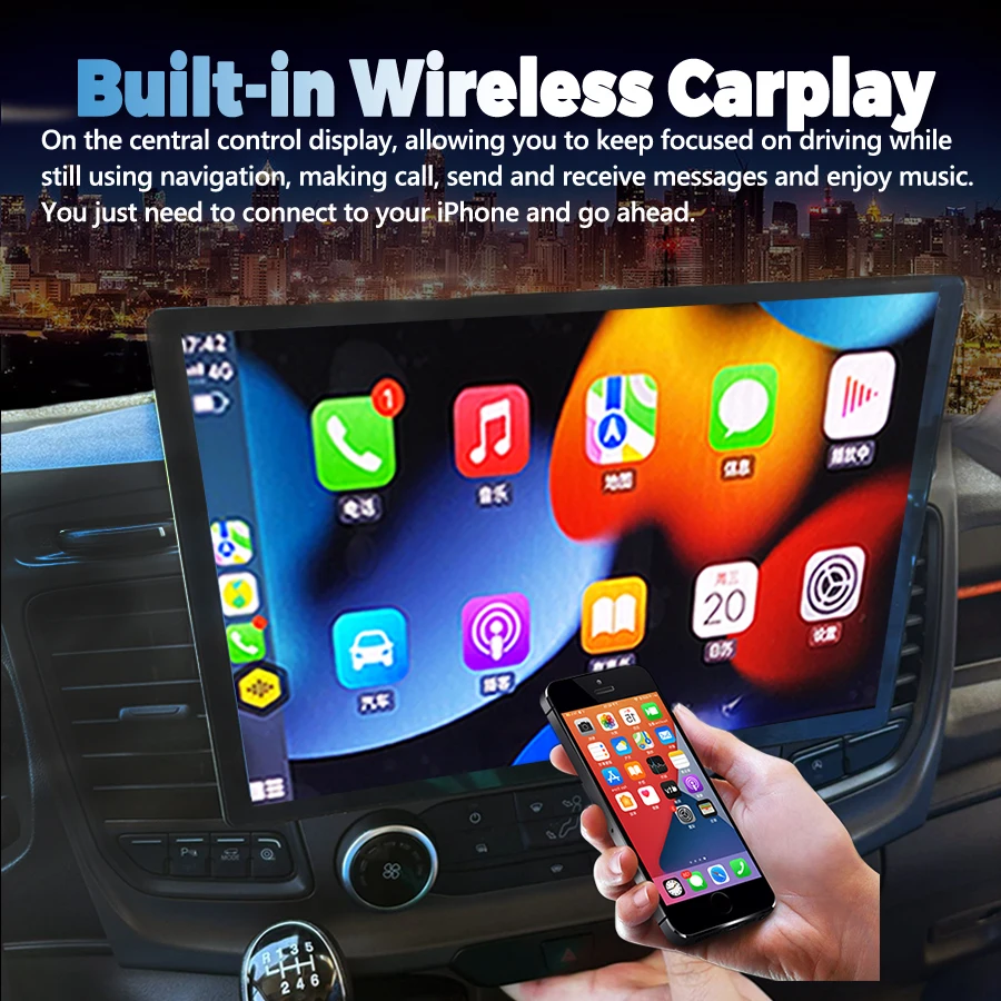 Yes Carplay 13.3Inch For For Ford Transit MK7 T250 2013-2022 Screen Car Multimedia Video Player GPS Navigation Radio Android 15
