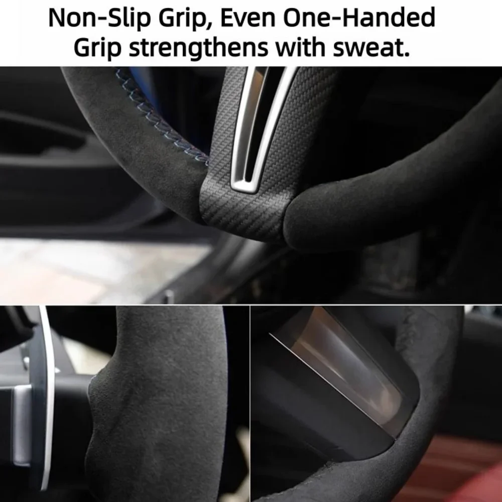 Customized Car Steering Wheel Cover Suede Leather STI Levorg STI 2014-2021 Car Accessories DIY Steering Wrap For Subaru WRX