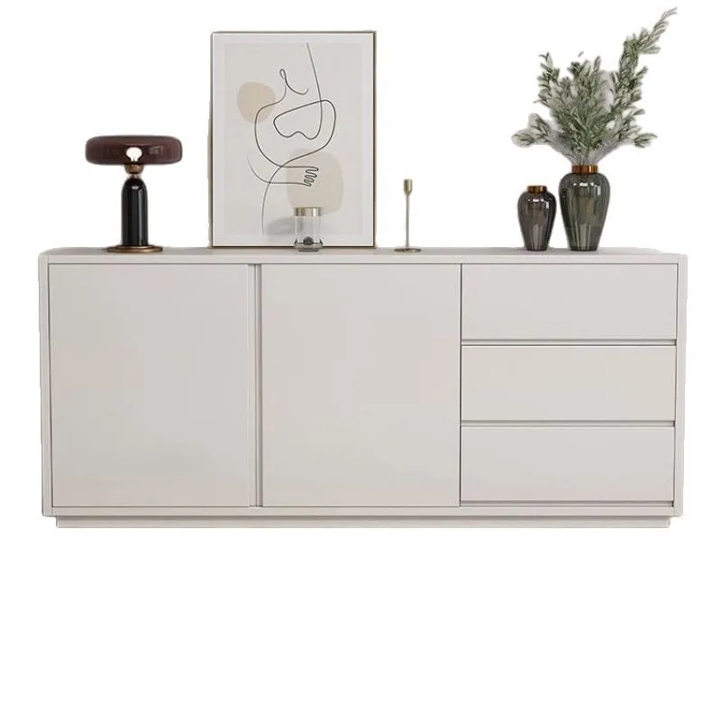 

Modern simple solid wood wine cabinet against the wall tea cabinet black locker