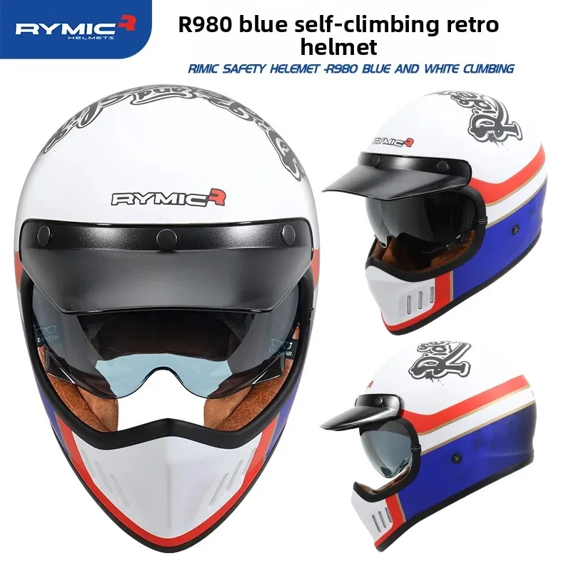 Rymic Helmet Men Women Vintage Cruise Motorcycle Half Helmet Universal All Seasons Casco Moto Motorcycle Accessories