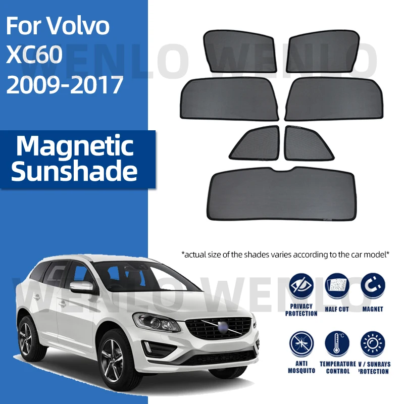 

For Volvo XC60 2009-2017 Magnetic Sun Shade Car Visor Front Windshield Sunshade Parasol Side Windows Sunscreen Blackout Curtain