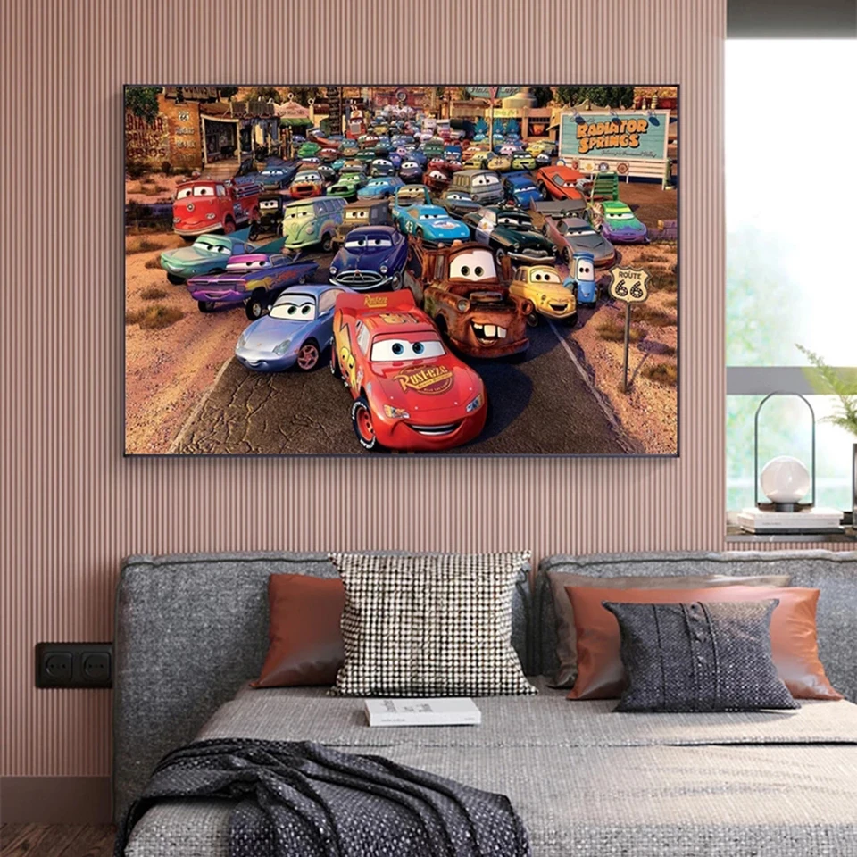 5D Diamond Painting Disney Cars McQueen Full Diamond Mosaic Animation Cross Stitch Kits Handicraft Hobby Kids Room Home Wall Art