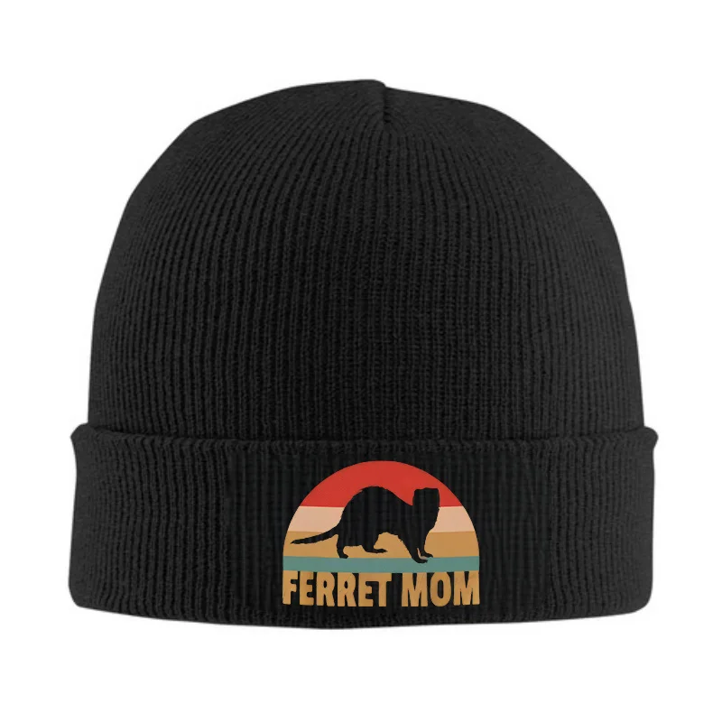 1pc of Winter Knitted Hat Featuring a Ferret Sunset Design - with a 