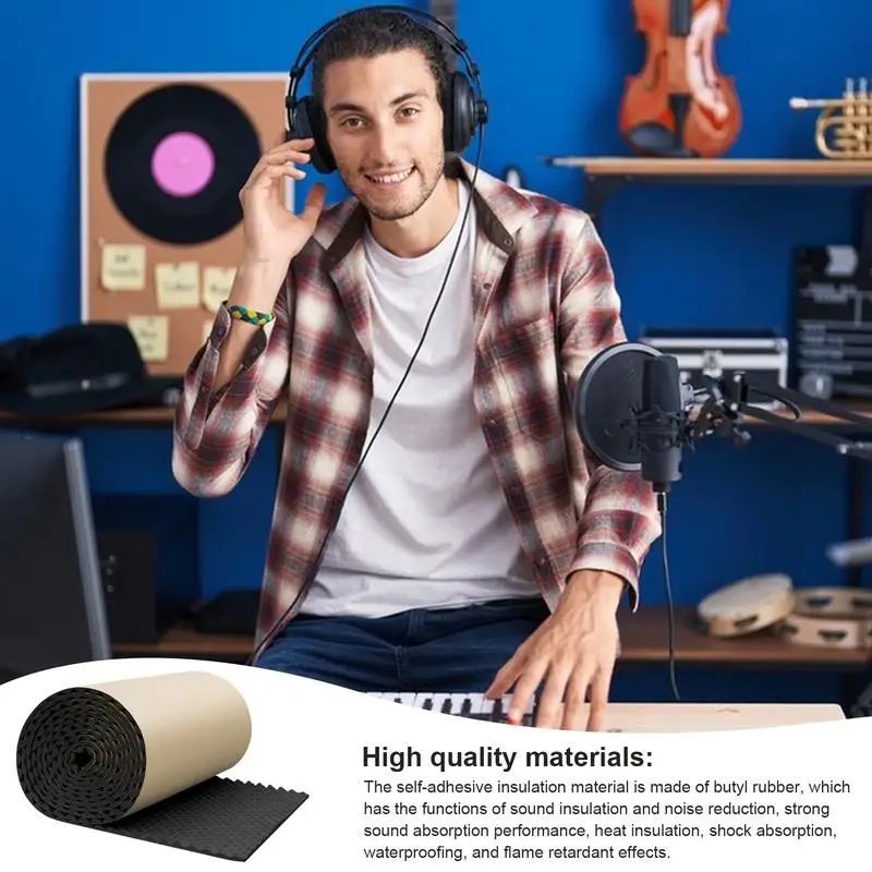 سيارة الصوت المميت 100/200 سنتيمتر x 50 سنتيمتر حريق الحرارة و بساط عازل للصوت غطاء السيارة عازل للضوضاء منصات عازلة للصوت الملطف #4