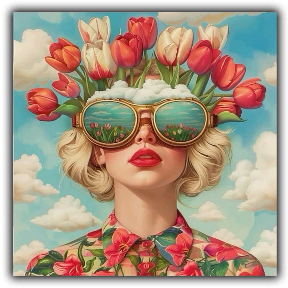 

Full Diamond Painting Beauty Woman Flowers Abstract Art Diamond Mosaic Embroidery Rhinestone Cross Stitch Kit Home Wall Decor