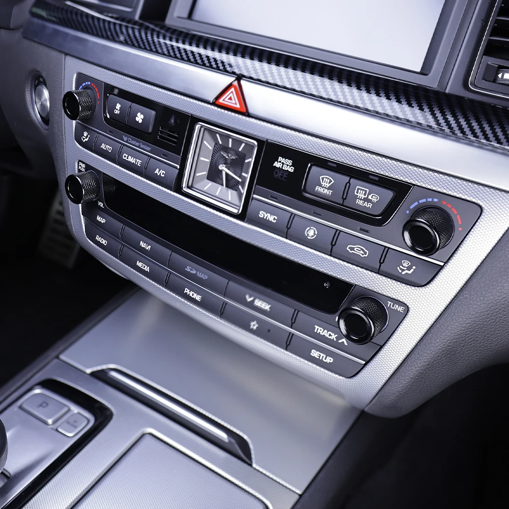 Für Genesis G80 DH 2015-2020 LHD RHD Aluminiumlegierung Klimaanlagen-/Audio-Drehknopf-Ringabdeckung Zierleiste Innenraumzubehör – Detail 4