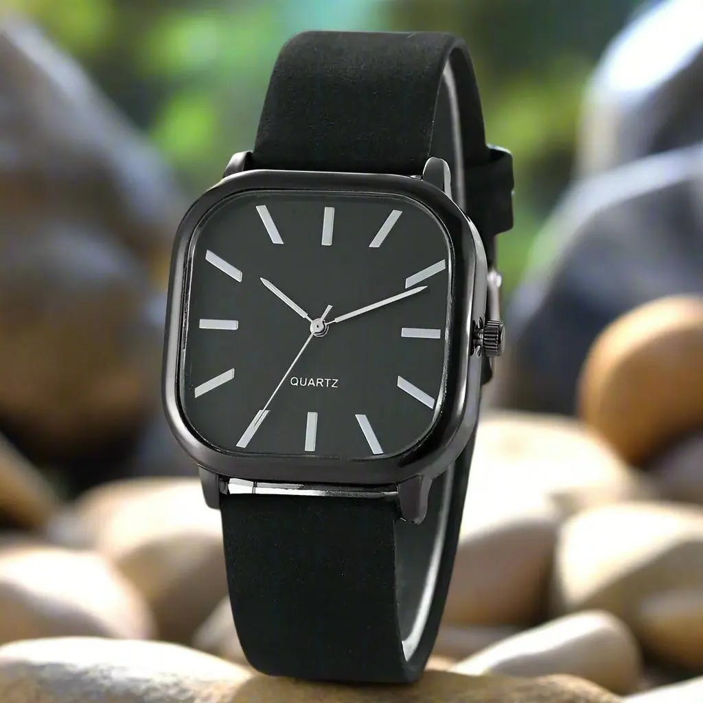 New Simple Leather Watch Men Women Quartz Wristwatch Fashion Elegant Square Dial Casual Watches Neutral Clock Exquisite Relojes