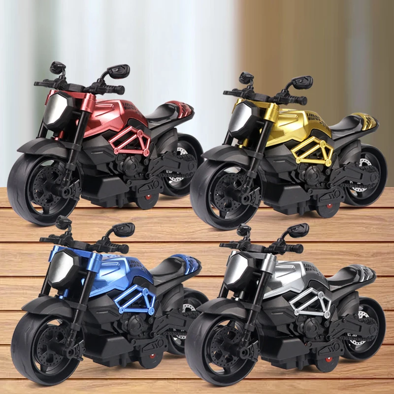 

New Fun Simulation Motorcycle Model Desktop Decoration Ornament Children's Inertial Motorcycle Toy Boy Toy Car Birthday Gifts