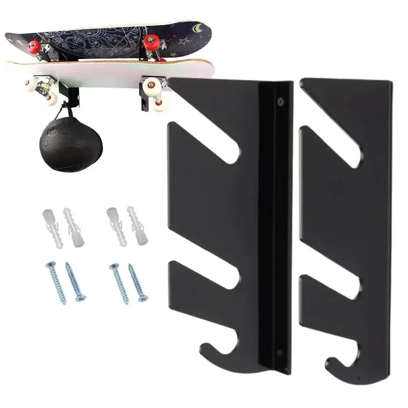 Skateboard Wall Mount Skateboard Hangers For Wall Rack Horizontal Storage Design For Deck Skateboard Ski Board