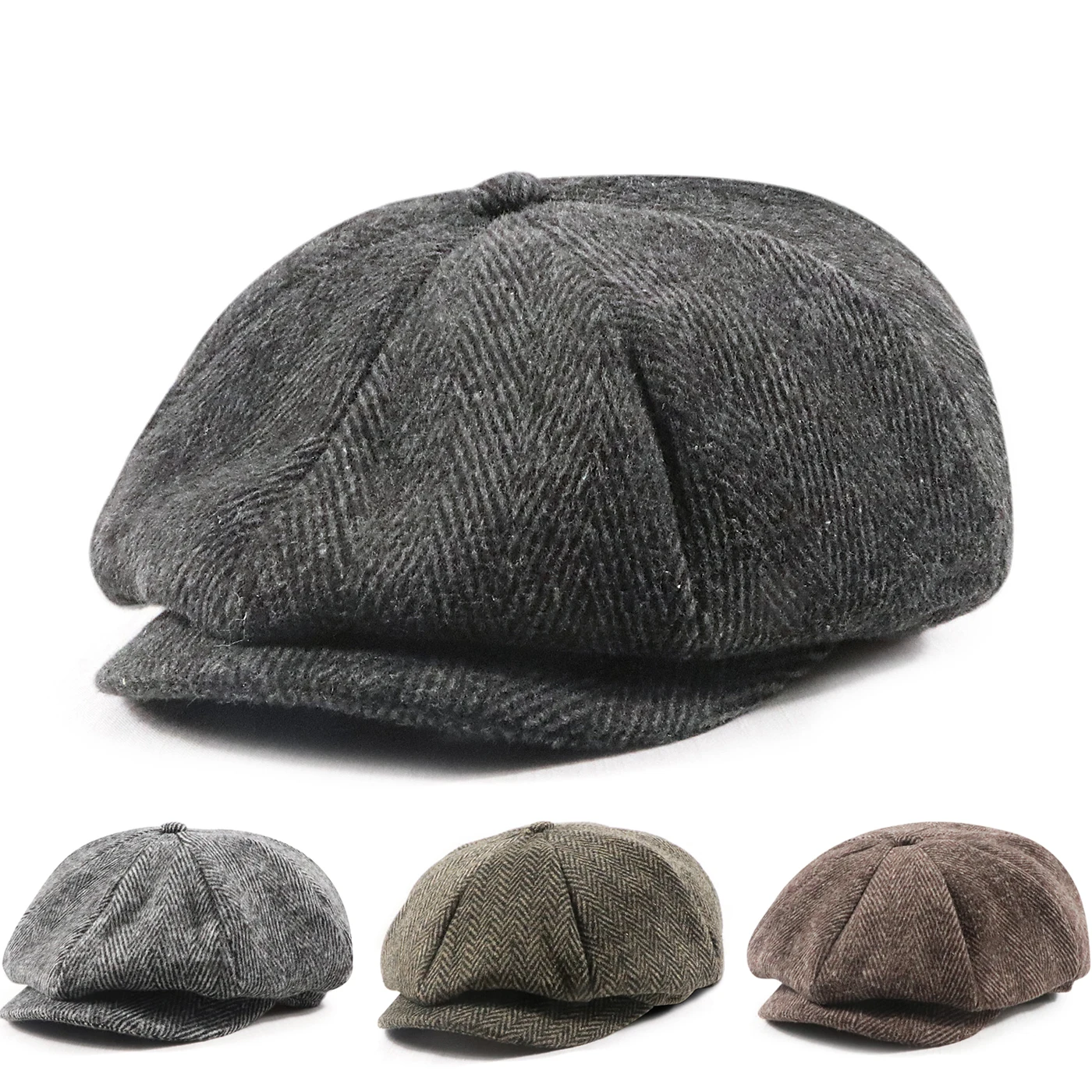 

British Stylish Newsboy Cap Men Vintage 8 Panels Octagonal Hat Paperboy Retro Ascot Caps Artist Painter Gatsby Hats for Women
