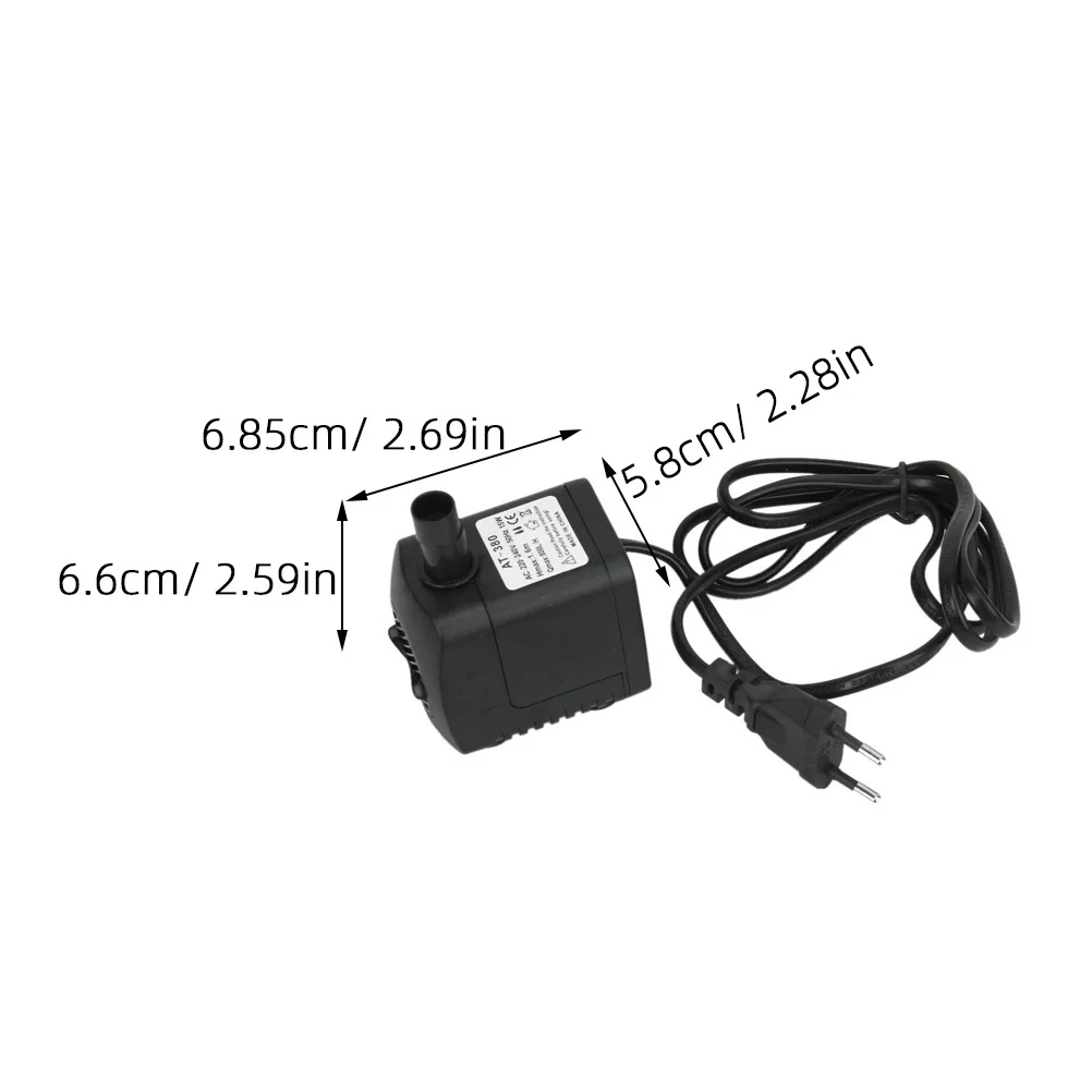 

15W Submersible Water Pump for Aquarium Fountain Pond Black Eu Plug Adjustable Flow Rate with Suction Cups Fast Cooling