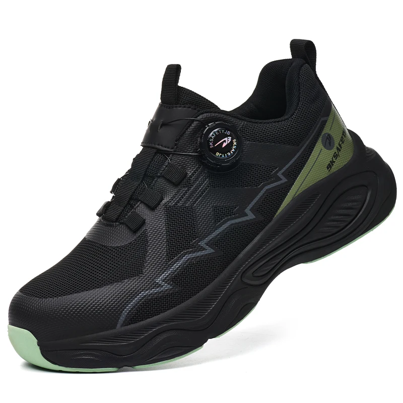 Security Protection Shoes Rotating button New Men Safety Shoes Anti-smash Anti puncture Work Sneakers Steel toe shoes Work Boots