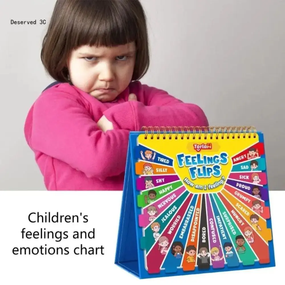 

Early Educational Feelings and Emotions Book Interactive Cognition Social Emotional Book Montessori Funny Reading Flip Book
