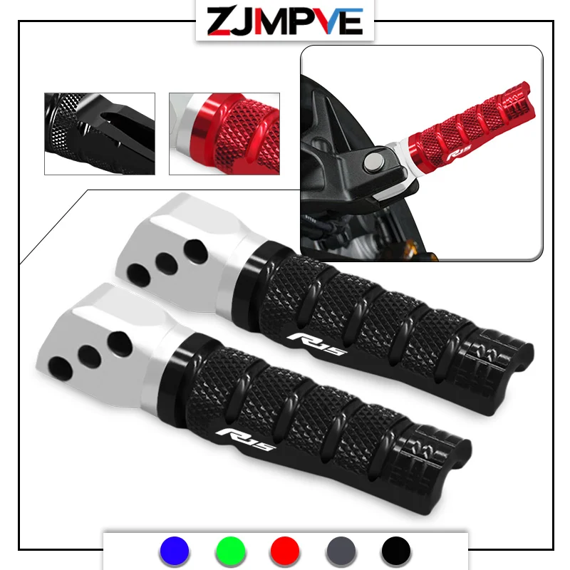 NEW Motorcycle CNC Aluminum Rear Passenger Foot Peg Pedal Footrest Scooter Foot-Pegs Pedals For YZF R25 R15 r25 r15 2015-2024