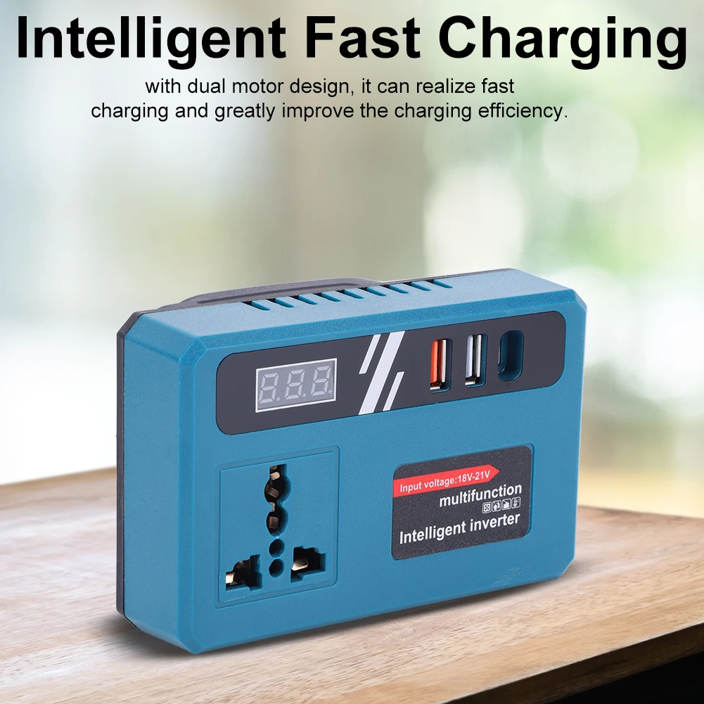 

120 Вт инвертор питания постоянного тока 18-21 В в переменный ток 220 В инвертор литиевой батареи инвертор для наружного управления для батареи Makita