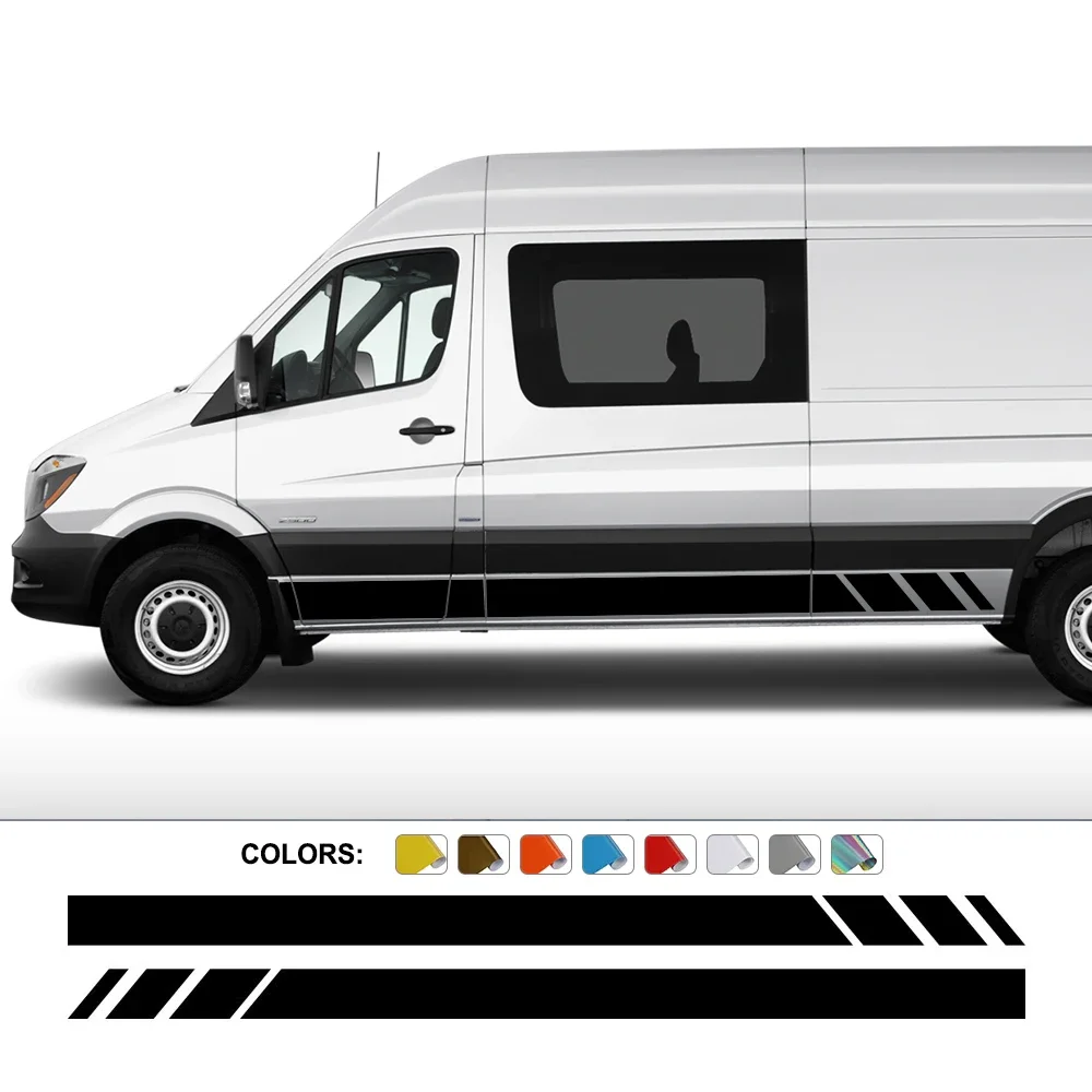 Car Stickers Van Camper Door Side Motorhome Stripes Vinyl Decal Decoration Accessories For Mercedes Benz Sprinter W903 W906 W907