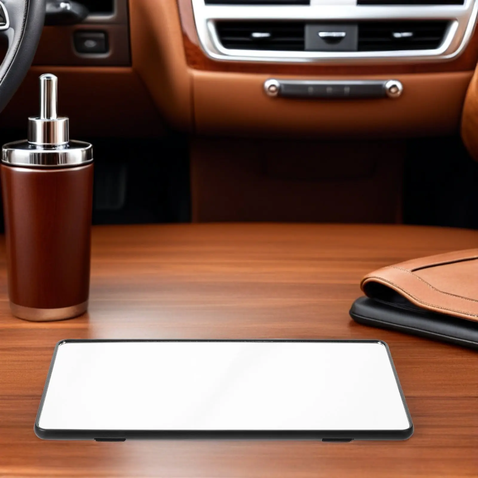 Car Sun Visor Makeup Mirror 10.24x5.31in Black Compact Rotating Vanity Mirror for Automotive Interior Trucks Suvs Night Clarity