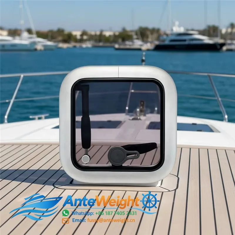 Aluminium Low Profile Square Hatch Acrylic Glass Boat Window for RV Yacht