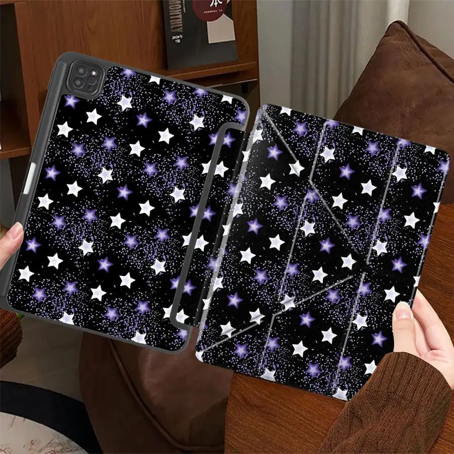 Black And White Cute Pentagram Tablet Case For iPad Mini 6 7 Air 4 5 M3 M2 M4 11inch Pro 2025 Pro 11th 10th 9th 8th 7th 12.9inch