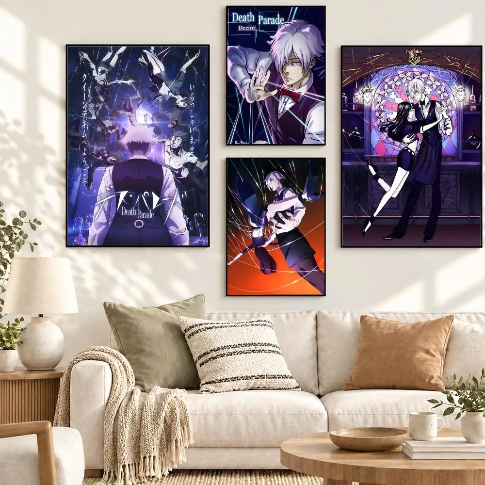 Death Parade Psychological Mystery Anime Afterlife Poster Decorative art prints for the home, holiday gifts, unframed