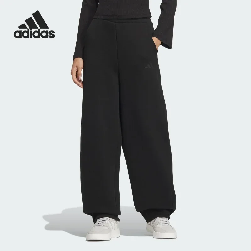 Adidas Wind Resistant Mid Rise Waist Tapered Zip Pockets Fitness Long TrousersJZ1649