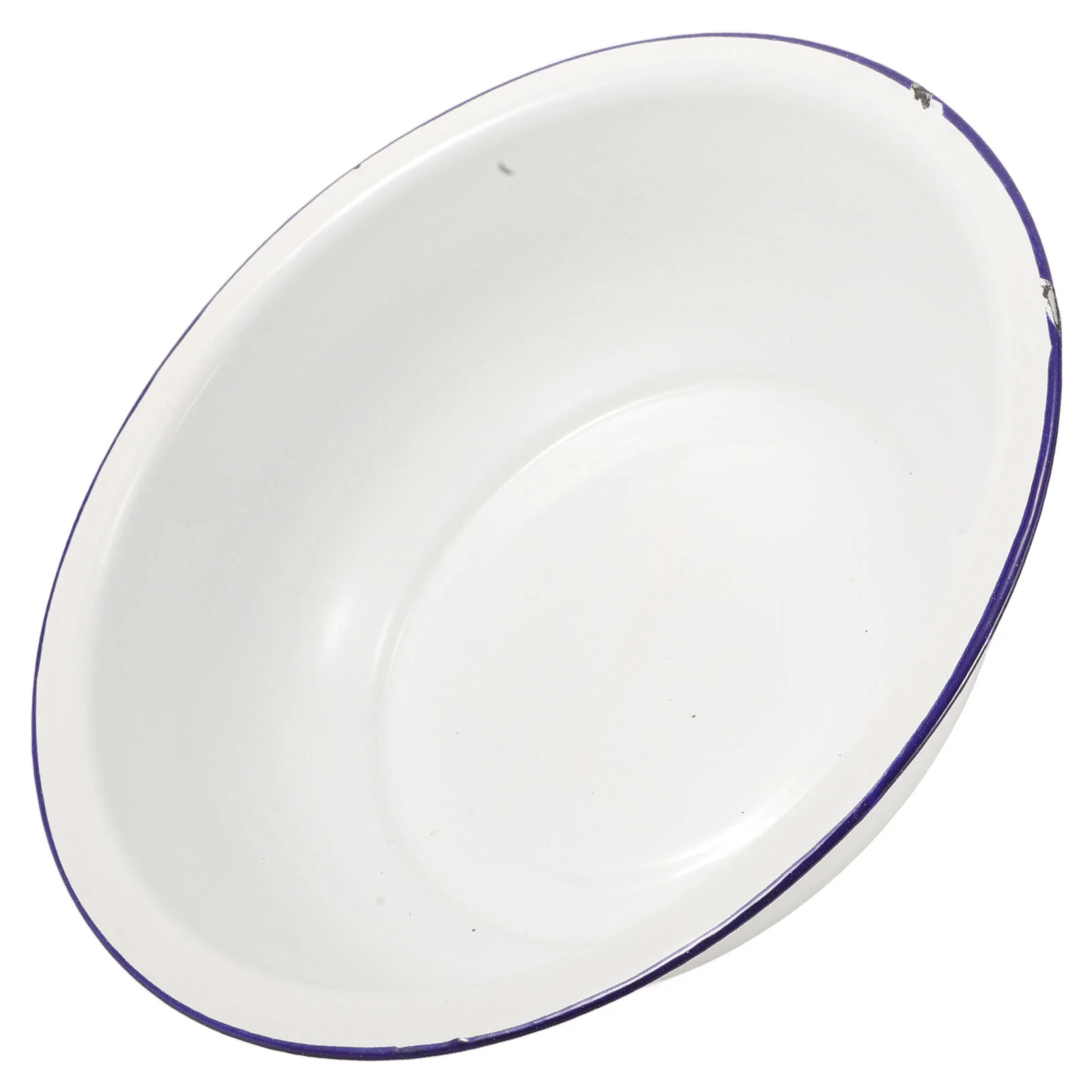 Weißes blaues Emaille-Waschbecken, Retro-Fußbad, Pediküre-Schüssel, Einweichen der Füße, Edelstahl-Metallwaschwanne, Wäscheeimer